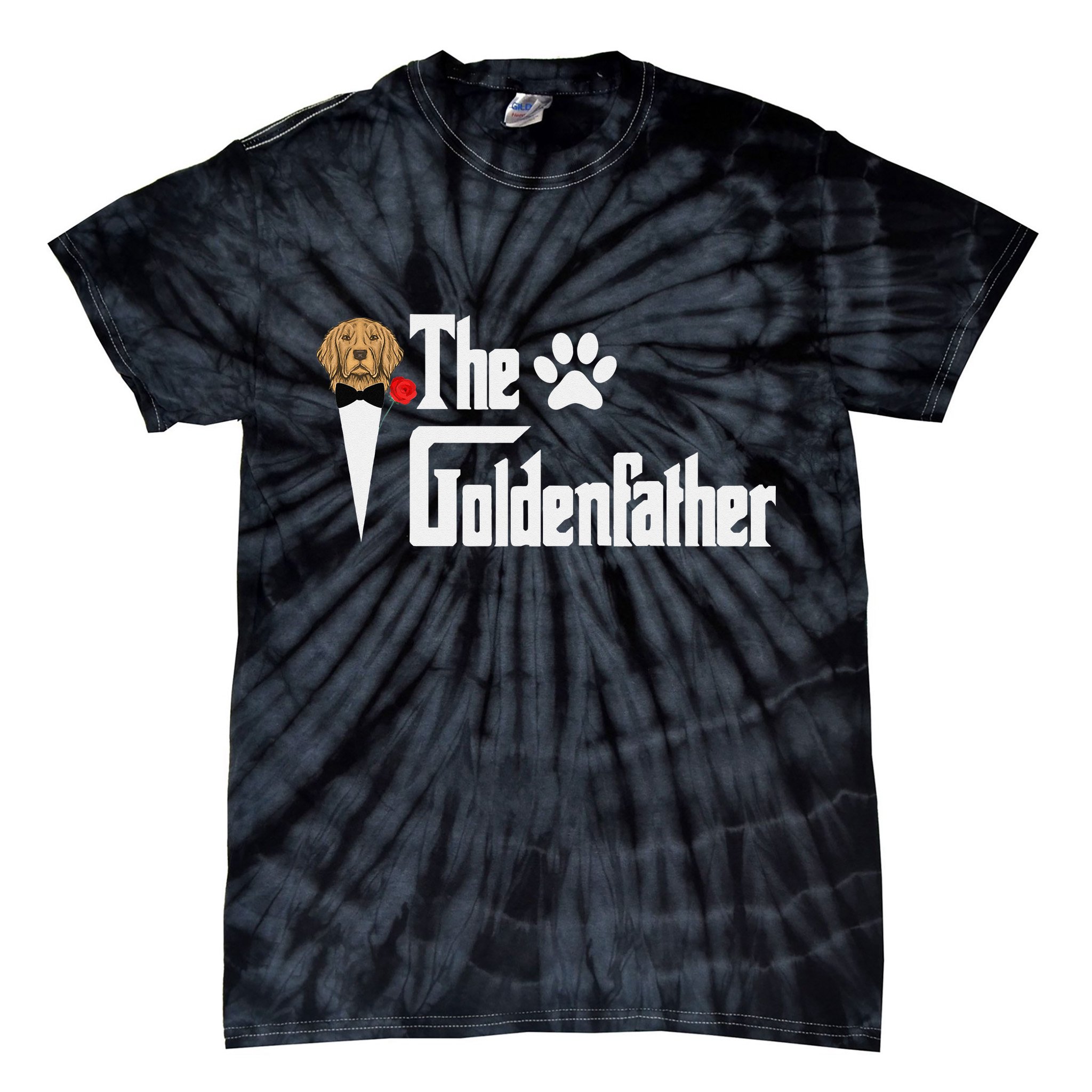 Funny The Goldenfather Golden Retriever Dog Father Tie-Dye T-Shirt