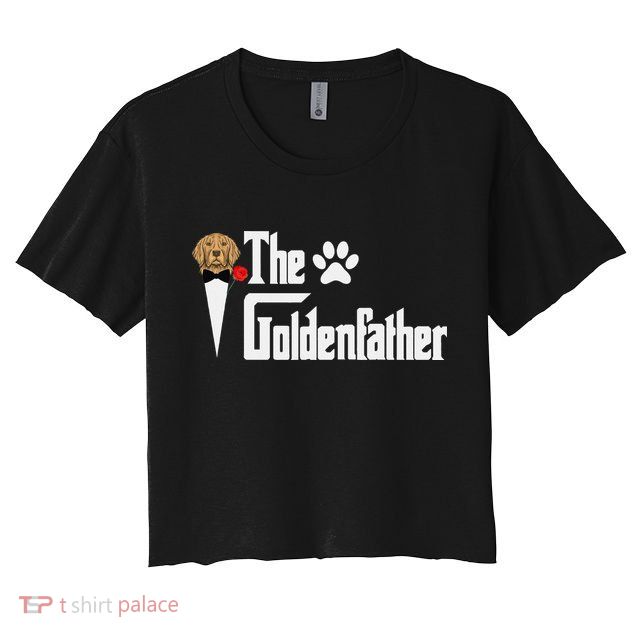 Funny The Goldenfather Golden Retriever Dog Father Crop Top