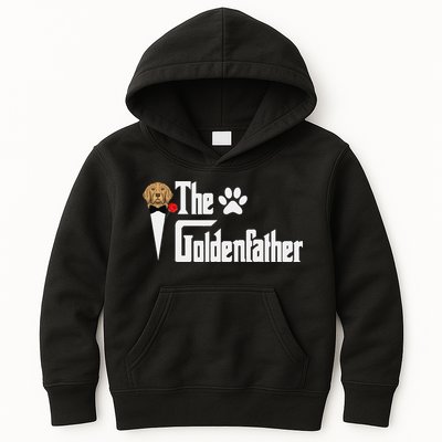 Funny The Goldenfather Golden Retriever Dog Father Kids Hoodie