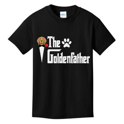 Funny The Goldenfather Golden Retriever Dog Father Kids T-Shirt