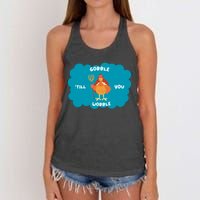 Funny Thanksgiving Gobble Till You Wobble Turkey Gift For Thanksgiving Thanksgiv Women's Knotted Racerback Tank