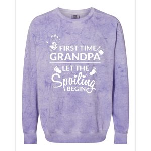 First Time Grandpa Let The Spoiling Begin Colorblast Crewneck Sweatshirt