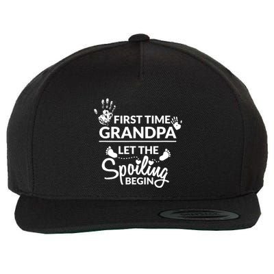 First Time Grandpa Let The Spoiling Begin Wool Snapback Cap