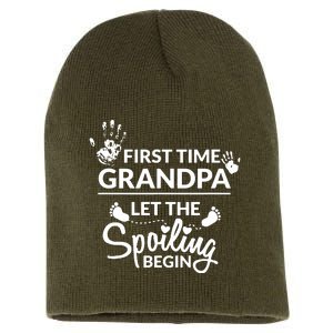 First Time Grandpa Let The Spoiling Begin Short Acrylic Beanie