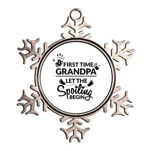 First Time Grandpa Let The Spoiling Begin Metallic Star Ornament