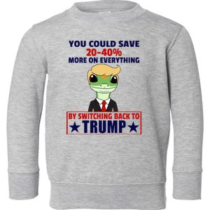 Funny Trump Gecko Switch Back To Trump Save More Republican Toddler Sweatshirt