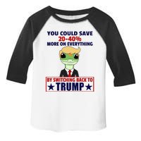 Funny Trump Gecko Switch Back To Trump Save More Republican Toddler Fine Jersey T-Shirt