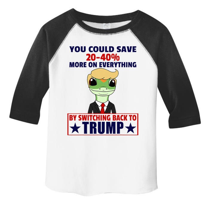 Funny Trump Gecko Switch Back To Trump Save More Republican Toddler Fine Jersey T-Shirt