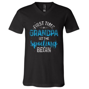 First Time Grandpa Let The Spoiling V-Neck T-Shirt