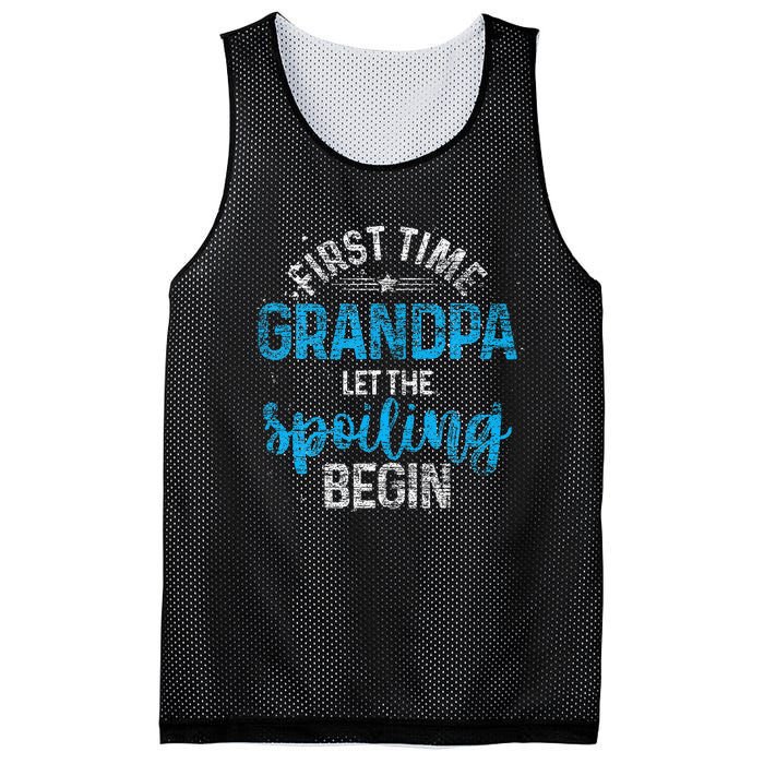 First Time Grandpa Let The Spoiling Mesh Reversible Basketball Jersey Tank