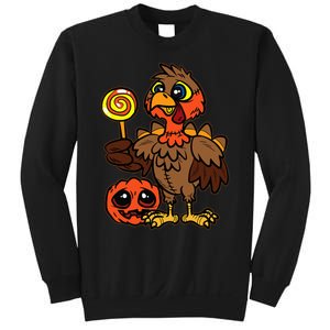 Festive Turkey Harvest Celebrate Autumn with Trick or Treat Sweatshirt