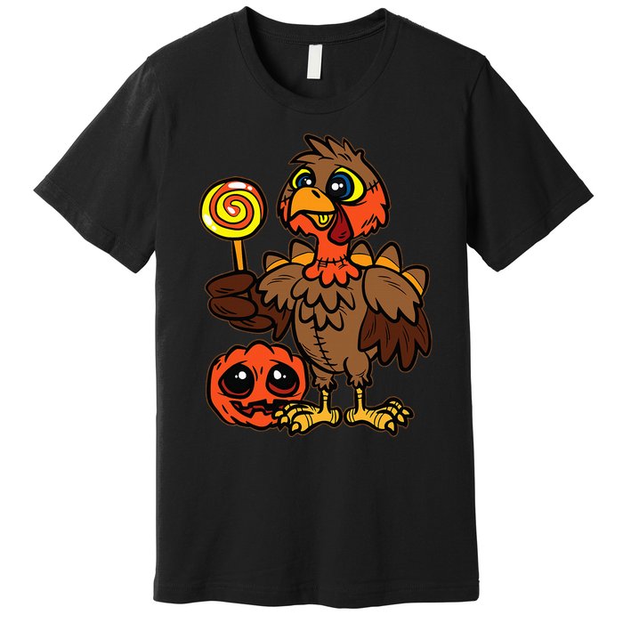 Festive Turkey Harvest Celebrate Autumn with Trick or Treat Premium T-Shirt