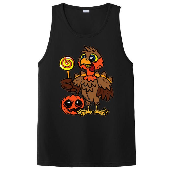 Festive Turkey Harvest Celebrate Autumn with Trick or Treat PosiCharge Competitor Tank