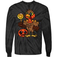 Festive Turkey Harvest Celebrate Autumn with Trick or Treat Tie-Dye Long Sleeve Shirt