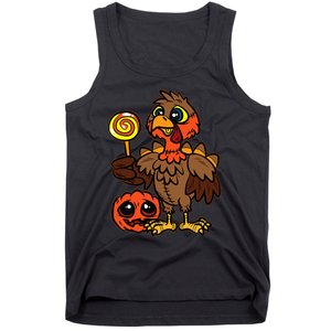 Festive Turkey Harvest Celebrate Autumn with Trick or Treat Tank Top