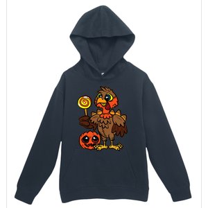 Festive Turkey Harvest Celebrate Autumn with Trick or Treat Urban Pullover Hoodie