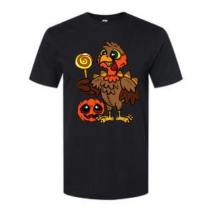 Festive Turkey Harvest Celebrate Autumn with Trick or Treat Softstyle CVC T-Shirt