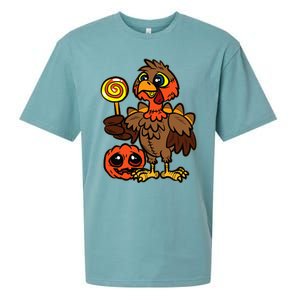 Festive Turkey Harvest Celebrate Autumn with Trick or Treat Sueded Cloud Jersey T-Shirt