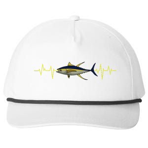 Fishing Tuna Heartbeat Fisherman Angler Fisher Saltwater Snapback Five-Panel Rope Hat