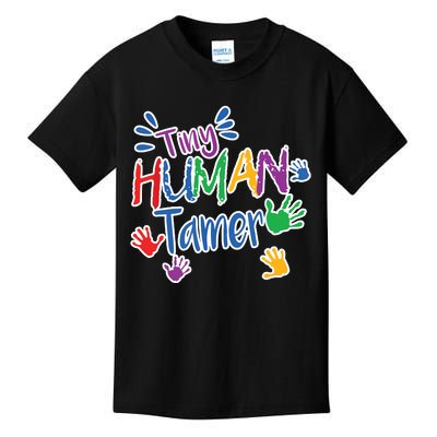 Funny Tiny Human Tamer Daycare Provider Teacher Gift Kids T-Shirt