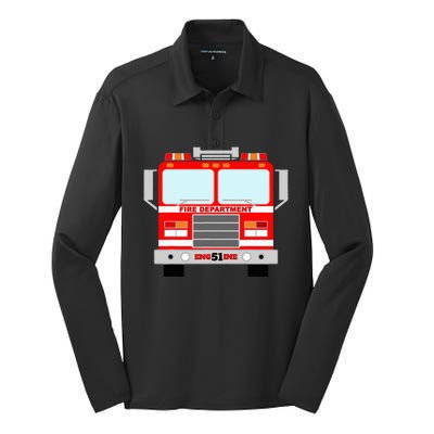 FIRE TRUCK HALLOWEEN COSTUME PRETEND IM A FIRE TRUCK Silk Touch Performance Long Sleeve Polo