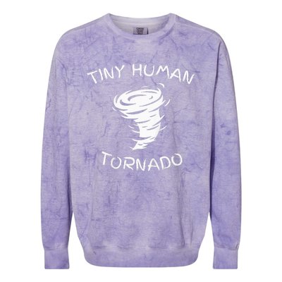 Funny Tiny Human Tornado Colorblast Crewneck Sweatshirt