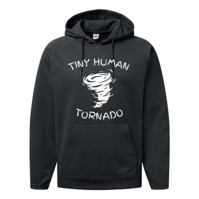 Funny Tiny Human Tornado Performance Fleece Hoodie