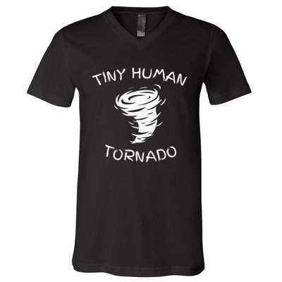 Funny Tiny Human Tornado V-Neck T-Shirt