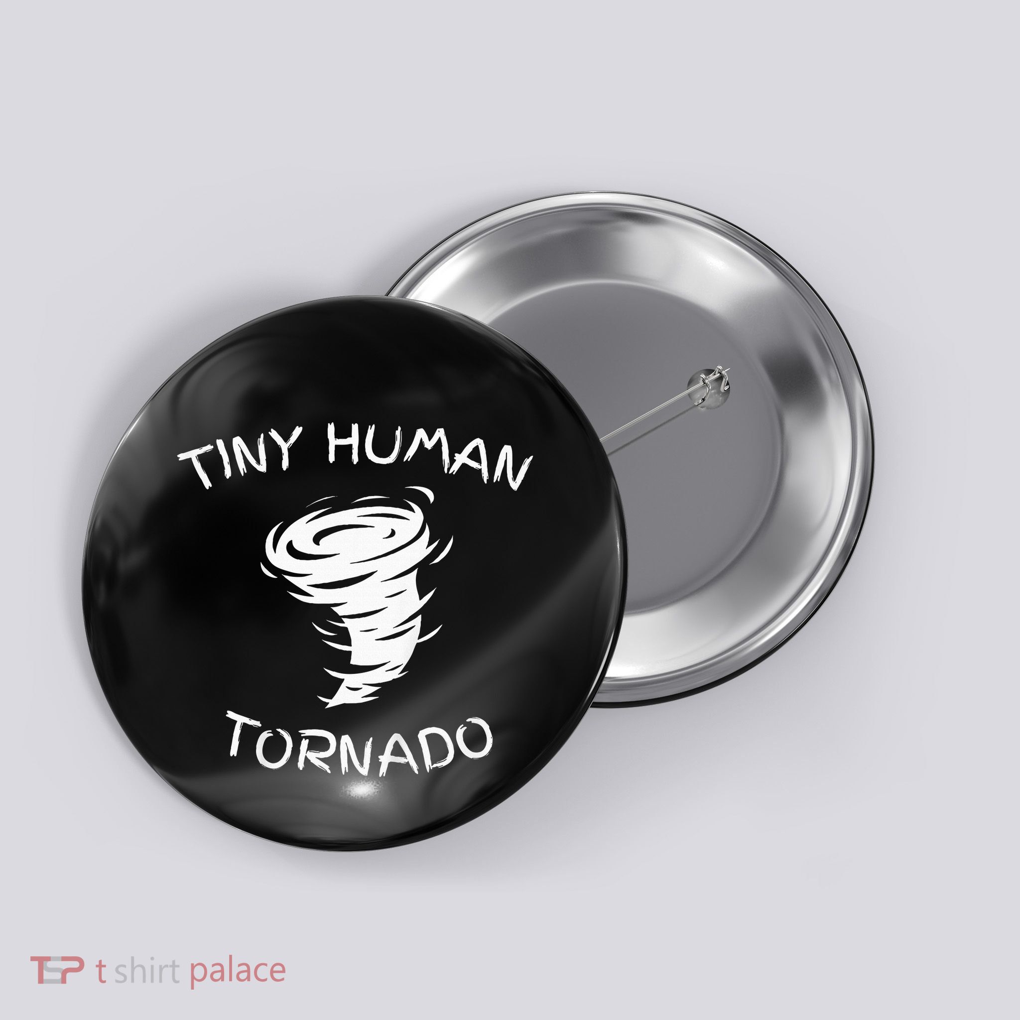 Funny Tiny Human Tornado Button