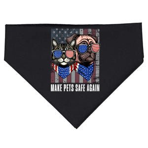 Funny Trump Harris Debate Eating The Dogs Cat Make Pets Safe Again Gift USA-Made Doggie Bandana