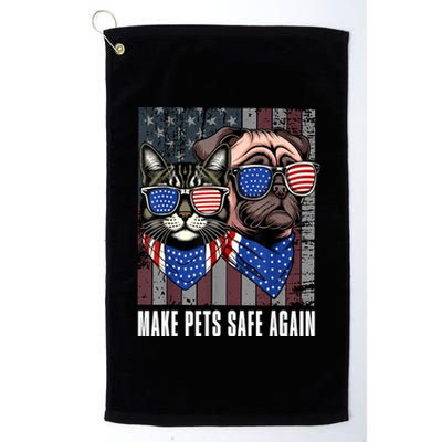 Funny Trump Harris Debate Eating The Dogs Cat Make Pets Safe Again Gift Platinum Collection Golf Towel