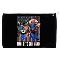 Funny Trump Harris Debate Eating The Dogs Cat Make Pets Safe Again Gift Grommeted Golf Towel