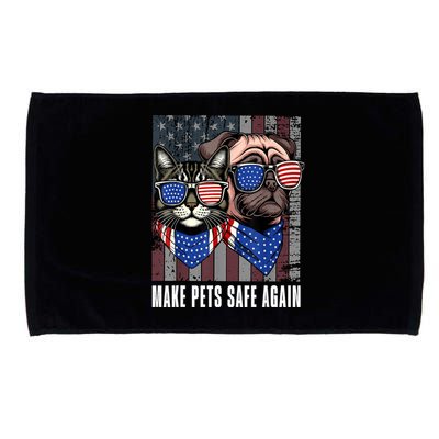 Funny Trump Harris Debate Eating The Dogs Cat Make Pets Safe Again Gift Microfiber Hand Towel