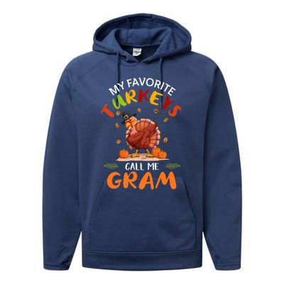 Funny Turkey Holiday Party Gram Matching Thanksgiving Gift Performance Fleece Hoodie