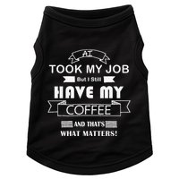 Funny Tech Humor Coffee Lover For Unemployed Remote Workers Doggie Tank