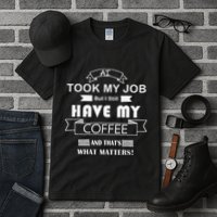 Funny Tech Humor Coffee Lover For Unemployed Remote Workers Tall T-Shirt