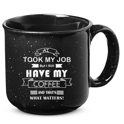Funny Tech Humor Coffee Lover For Unemployed Remote Workers 15oz Campfire Ceramic Mug