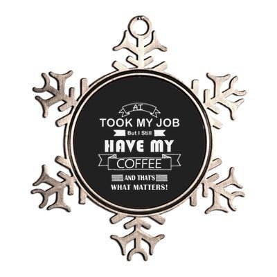 Funny Tech Humor Coffee Lover For Unemployed Remote Workers Metallic Star Ornament
