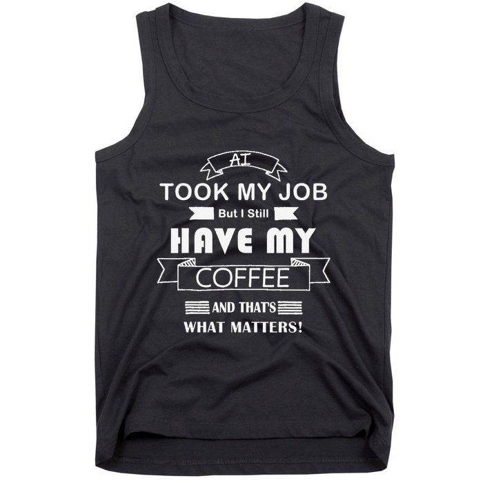 Funny Tech Humor Coffee Lover For Unemployed Remote Workers Tank Top