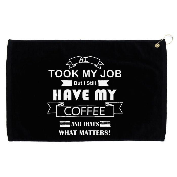 Funny Tech Humor Coffee Lover For Unemployed Remote Workers Grommeted Golf Towel