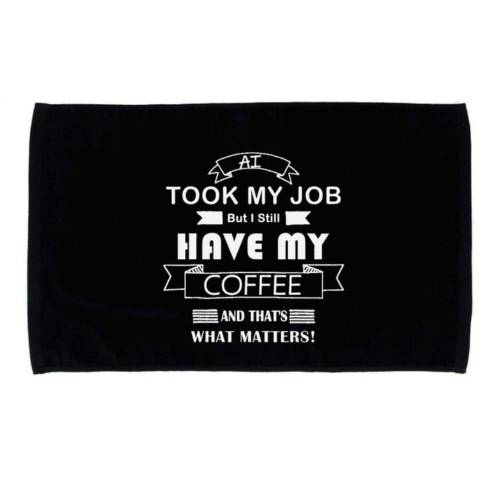 Funny Tech Humor Coffee Lover For Unemployed Remote Workers Microfiber Hand Towel