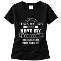 Funny Tech Humor Coffee Lover For Unemployed Remote Workers Womens T-Shirt