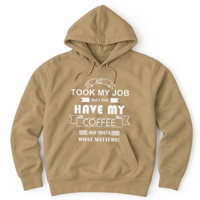 Funny Tech Humor Coffee Lover For Unemployed Remote Workers Hoodie