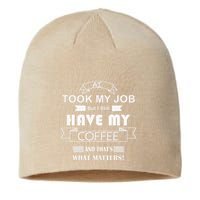Funny Tech Humor Coffee Lover For Unemployed Remote Workers Sustainable Beanie