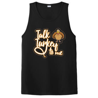 Funny Thanksgiving Holiday Turkey Saying Talk Turkey To Me Gift PosiCharge Competitor Tank