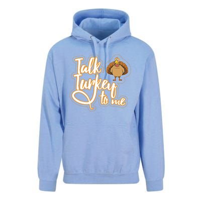 Funny Thanksgiving Holiday Turkey Saying Talk Turkey To Me Gift Unisex Surf Hoodie