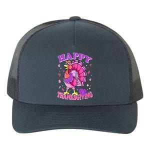 Female Turkey Happy Thanksgiving Yupoong Adult 5-Panel Trucker Hat