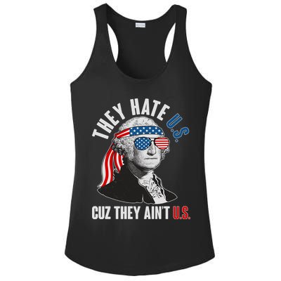 Funny They Hate U.S. Cuz They Ain't U.S. George Washington Ladies PosiCharge Competitor Racerback Tank