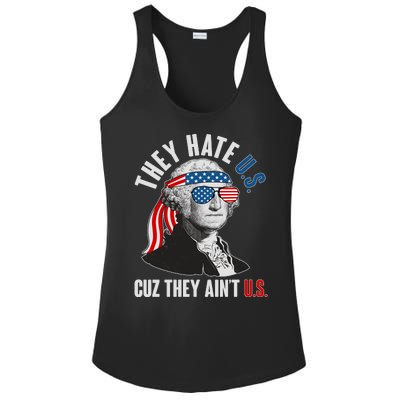 Funny They Hate U.S. Cuz They Ain't U.S. George Washington Ladies PosiCharge Competitor Racerback Tank