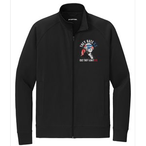 Funny They Hate U.S. Cuz They Ain't U.S. George Washington Stretch Full-Zip Cadet Jacket